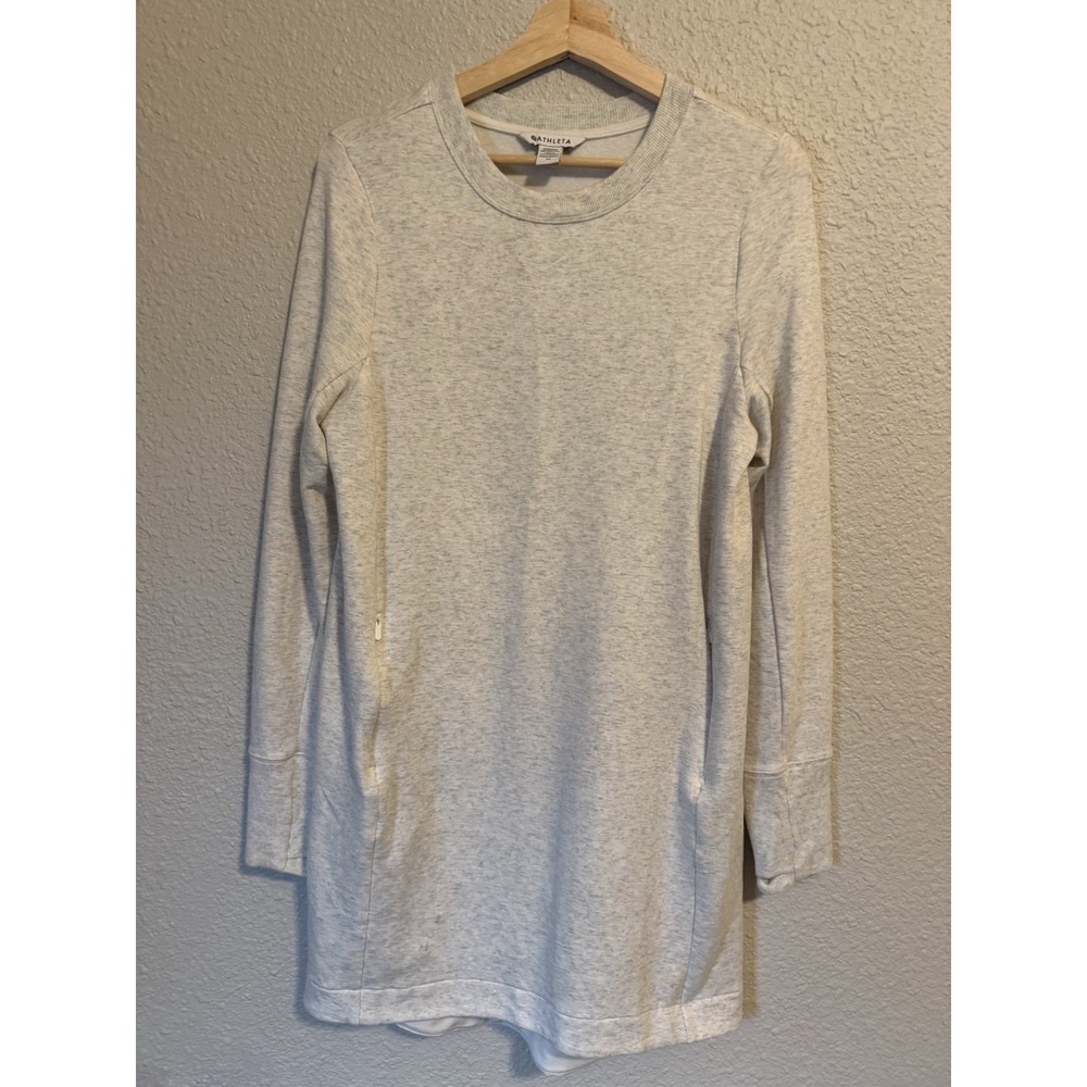 Athleta Sweatshirt Dress Pullover Women's Medium Gray Comfy AirPort Travel
